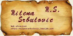 Milena Srbulović vizit kartica